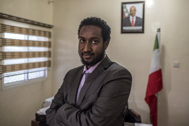 Mohamed Ahmed Mohamoud, Somaliland's minister of Investment Promotion, in his office.