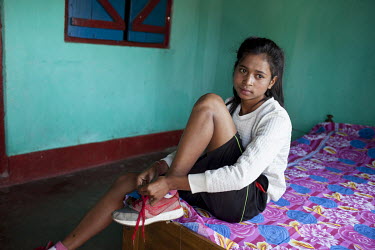 Binita Tanti (15), a member of Smriti Adolescent Girls Group on the Rupai Tea Estate.