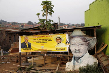 A banner promoting Museveni for the 2016 Presidential election.