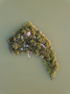 Entos Eyesus church on an island in Lake Tana near Bahir Dar.  Forest land surrounding churches have become islands of biodiversity in seas of agriculture, the last remnants of a once-expansive native...
