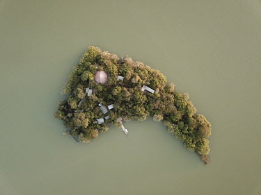 Entos Eyesus church on an island in Lake Tana near Bahir Dar.   Forest land surrounding churches have become islands of biodiversity in seas of agriculture, the last remnants of a once-expansive nativ...