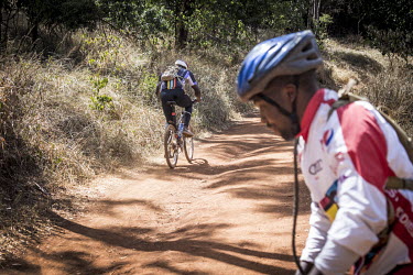 Off-road cyclists in the Karura Forest.