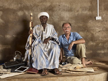 Abubakar Al-Hassan, member of the Andani family, (dob April 3, 1942), a Dagomba subdivisional chief (Gushi Naa) with photographer Jan Banning.  The Sweating Subject is a small series of portraits of t...