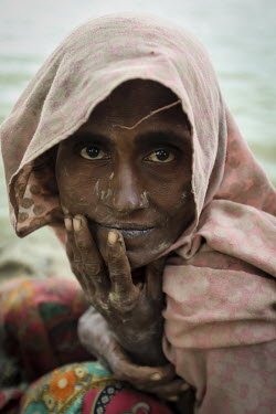 A Rohingya refugee, covered in mud, during her flight into Bangladesh.    Following attacks by Rohingya militants against several police posts on 25 August 2017 hundreds of thousands of Rohingya civil...