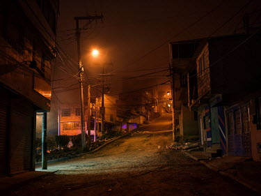 An unpaved street in Soacha, south of the capital Bogota.