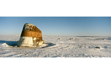 The rusting remnants from th eSoviet era left stranded in the desert, over 100 kilometres from the current waters of the shrunken Aral Sea.