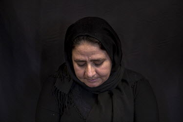 Yazidi Gawri Kheder Faris (38) who has lived in the camp for about two years. Prior to that she was a captive of ISIS for one year and 5 months. She had her six children with her when she was in the h...