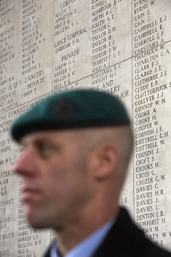 A soldier at the Menin Gate.