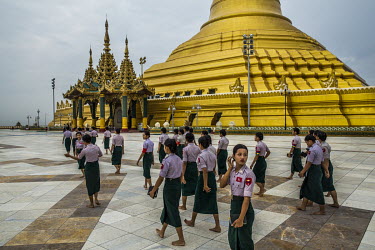 During a weekend excursion, a group of young cadets from a military services academy visit the Uppatasanti Pagoda, a near life-sized replica of the Shwedagon Pagoda.