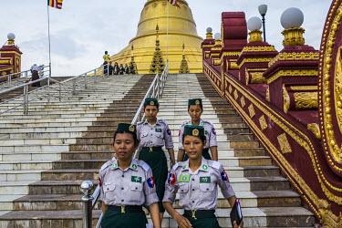 During a weekend excursion, a group of young cadets from a military services academy visit the Uppatasanti Pagoda, a near life-sized replica of the Shwedagon Pagoda.