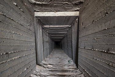 The entrance to a smuggling tunnel under the Philadelphi Corridor, a narrow strip of land, situated along the border between the Gaza Strip and Egypt. The blockade of the Gaza Strip in 2007 has caused...