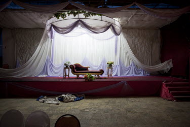 A party hall after a wedding.