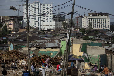 Bulldozed shanty dwellings in Mercato, an area which is planned for redevelopment.