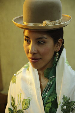 Aymara women attend the first modelling school for 'Cholitas' where they wear the traditional Cholita-style Aymara dress that was once synonymous with racial and social discrimination.