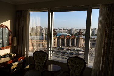 Beijing Railway Station seen from a hotel window.