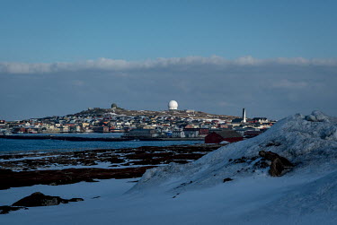 Vardo's three radars with the Globus II intelligence gathering radar to the right. A new radar is to be constructed on the far right of picture.