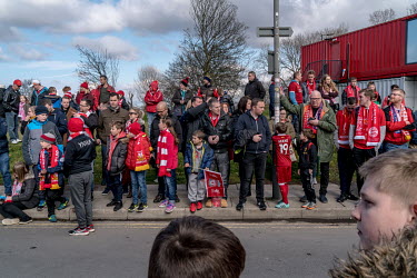Liverpool FC fans gather before a match.