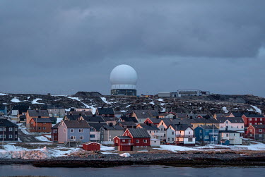 The Globus II intelligence gathering radar rises above the town of Vardo. A new radar is to be constructed on the far right of picture.