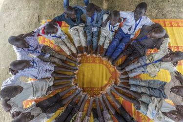 At a camp for internally displaced people (IDPs), a group of boys are undergoing one of the several bonding and life skills activities available as part of the rehabilitation and integration program o...