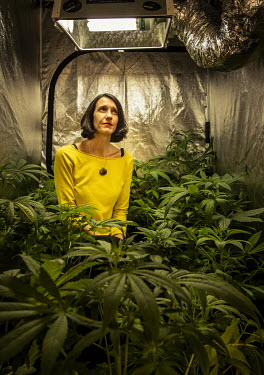 Carola Perez, President of the Spanish Medicinal Cannabis Observatory, at her cannabis cultivation facility. She has undergone eleven operations since suffering a serious coccyx injury in her childhoo...