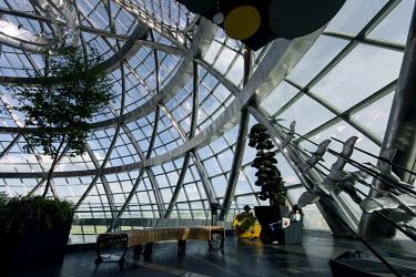 The interior of the Nur Alem pavilion, containing the museum of Future Energy, built for Expo 2017 Astana.