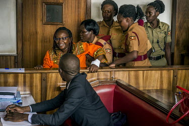 LGBTI rights activist and academic researcher Dr Stella Nyanzi in court where she was released on bail on 20 May 2017, after more than a month in prison.  Dr Nyanzi, an outspoken opponent of Preside...