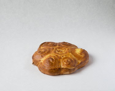 A Bulgarian 'mesenitza', a traditional round bread, bought in London.