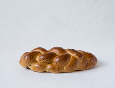 A loaf of 'Houska', a braided white loaf from the Czech Republic, bought in London.