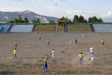 A football match at the city's stadium.