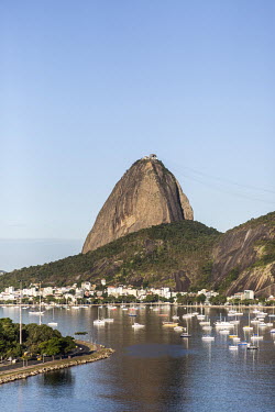 Yachts moored below Sugarloaf, in Botafogo Bay.