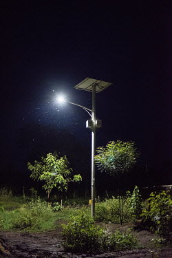 A solar powered light in Bidibidi Refugee Settlement, Zone 5 (Ariwa).