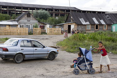 Children in a Roma village on the outskirts of Vilnius, a well-known place to buy heroin.