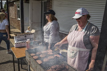 A burger stand at a village football club's 'Reserves v Veterans' match on a Saturday afternoon in an agricultural village just outside Boston.   In the 2016 referendum on Britain's position within...