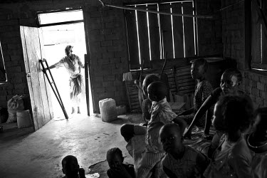 A group of children inside Juba Weigh Station which was converted into a refugee camp for Internally Displaced People who fled fighting in late 2014.