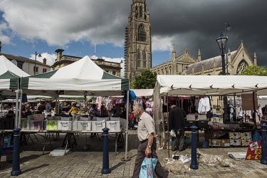 Boston's twice-weekly market, with the Boston Stump, the tower of St Botolph's Church, behind.   In the 2016 referendum on Britain's membership of the EU, the Boston district produced the highest pro-...