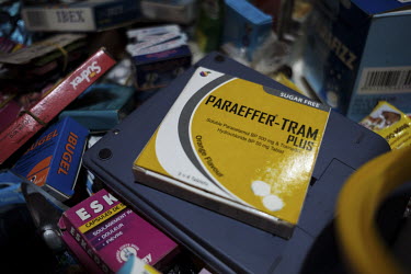 A medication containing paracetamol and the opioid painkiller tramadol for sale in a neighbourhood convenience store.