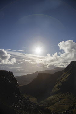 Looking south on the Trotternish Ridge near Lealt on the northern section of the Skye trail.