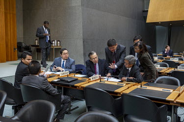 ASEAN diplomats at the headquarters of the WTO, in discussion prior to the opening of the General Council, the institution's highest-level decision-making body.   The World Trade Organisation has 16...