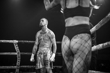 Jay 'BamBam' Eggleston, who won his fight against Reece Drummond, at the Ultimate Bare-Knuckle boxing competition at Manchester's Bowlers Exhibition Centre, Old Trafford.