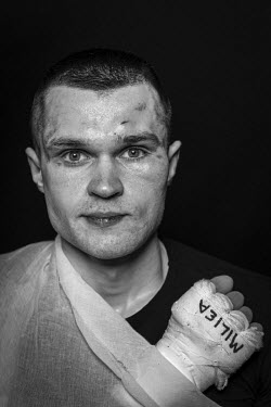 Tadas Ruzga from Latvia, who lost his fight against Brazilian Lucas Marshall at the Ultimate Bare-Knuckle boxing competition at Manchester's Bowlers Exhibition Centre, Old Trafford.