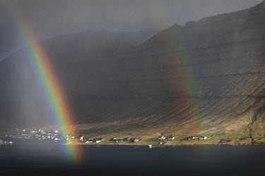 A double rainbow over the village of Nordragota.