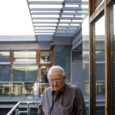 Adam Michnik, editor-in-chief and founder of Gazeta Wyborcza, the largest opposition newspaper in Poland,in his office at the newspaper's headquarters.