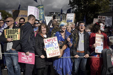Demonstrators march from Hyde Park to Parliament Square, Westminster, for a 'People's Vote' rally.
