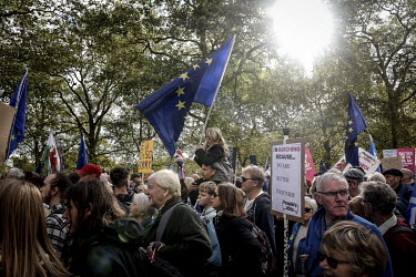 Demonstrators march from Hyde Park to Parliament Square, Westminster, for a 'People's Vote' rally.