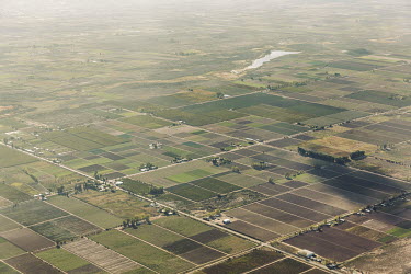 An aerial view of part of the Valle de Uco wine growing region.