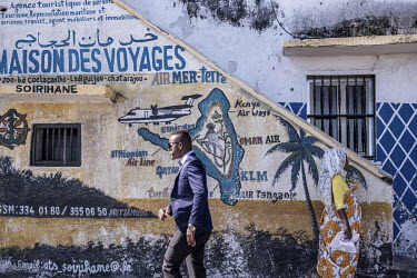 A travel agent in Mutsamudu. Travel agents are ubiquitous in the Comoros, where getting out is one of the main goals of almost all young Comorians.