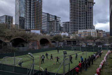 Artificial five-a-side football pitches in Shoreditch.