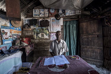Redoko Diedonne (71), the chief of Ankinjanoke, a tiny village in the Bay of Assassins, and part of the Velondriake marine proteted area, in his office in the village. Diedonne is involved with numero...