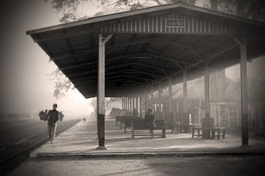 The train station in Kathar, which George Orwell placed in the fictional district of Kyauktada for his novel Burmese Days.