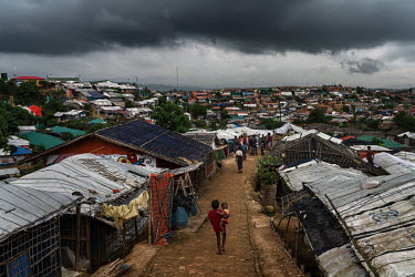 Heavy clouds hang over the Kutapalong Rohingya refugee camps near Cox's Bazar.